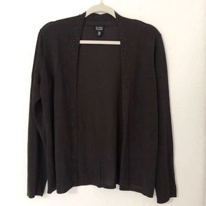 Eileen Fisher Brown Embellished Medium Cardigan